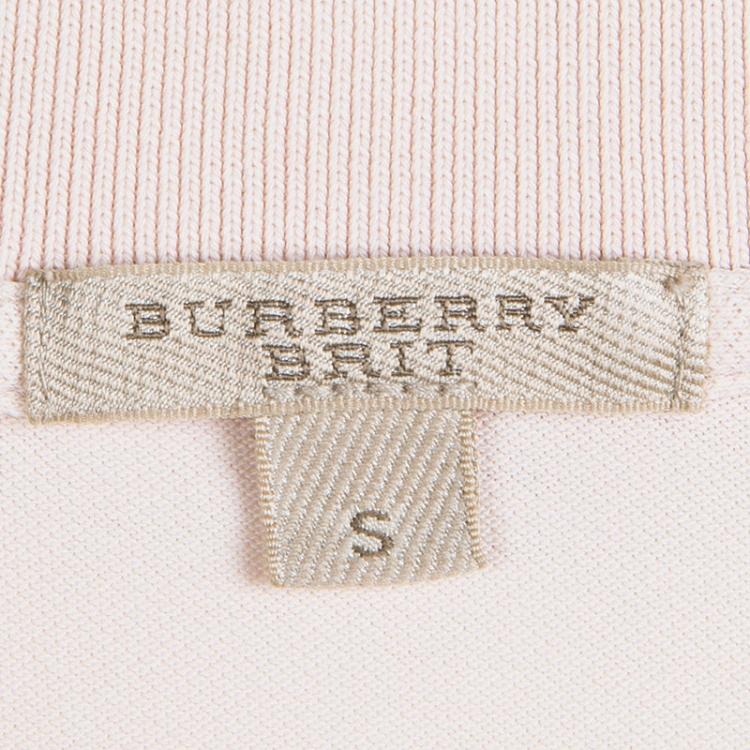 مملوكة مسبقًا Burberry Brit Blush Pink Short Sleeve Polo T-Shirt S