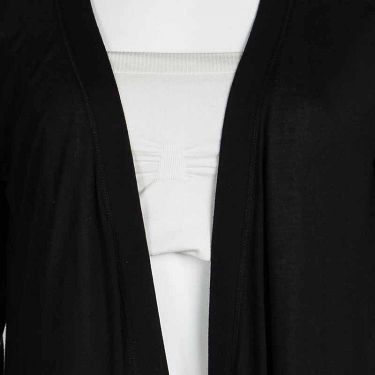 مملوكة مسبقًا Burberry Brit Black Knit Draped Open Front Cardigan M