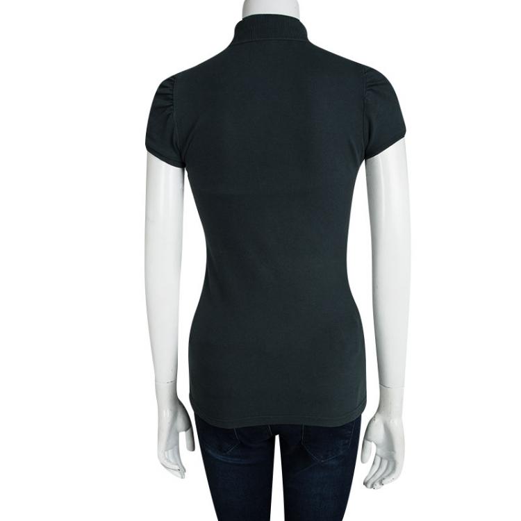 Pre Owned Burberry Brit Dark Green Short Sleeve Polo T-Shirt S