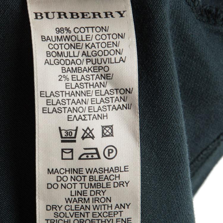 Pre Owned Burberry Brit Dark Green Short Sleeve Polo T-Shirt S