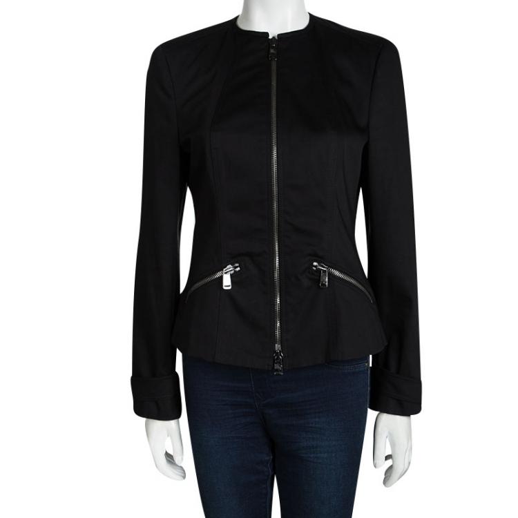 Pre Owned Burberry London Black Cotton Zip Front Jacket M