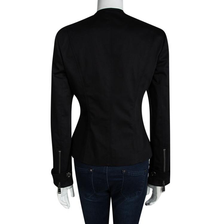 Pre Owned Burberry London Black Cotton Zip Front Jacket M