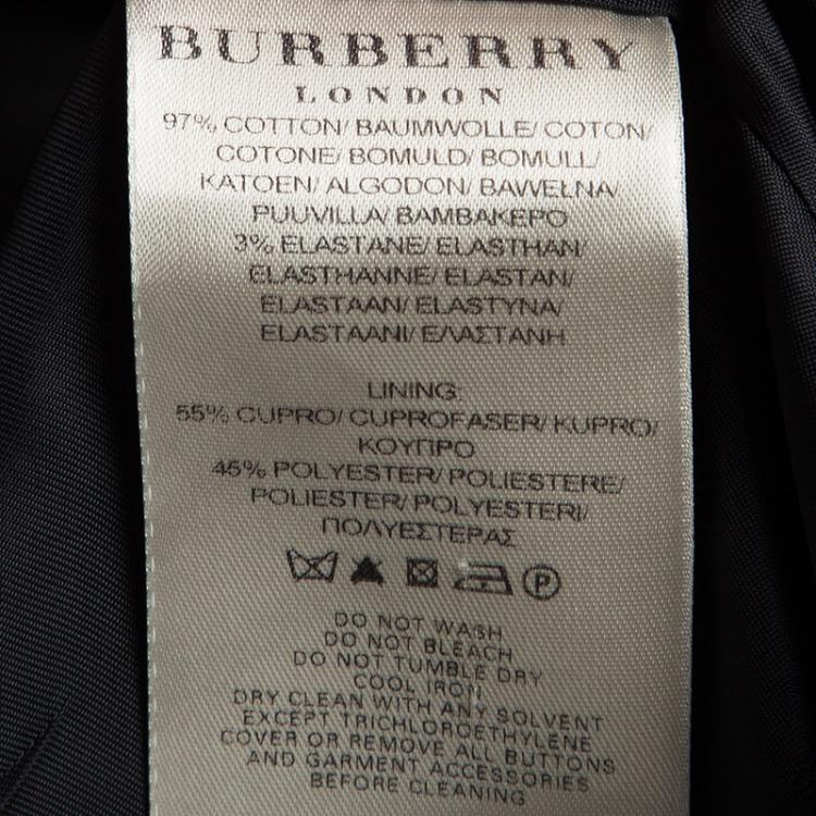 Pre Owned Burberry London Black Cotton Zip Front Jacket M