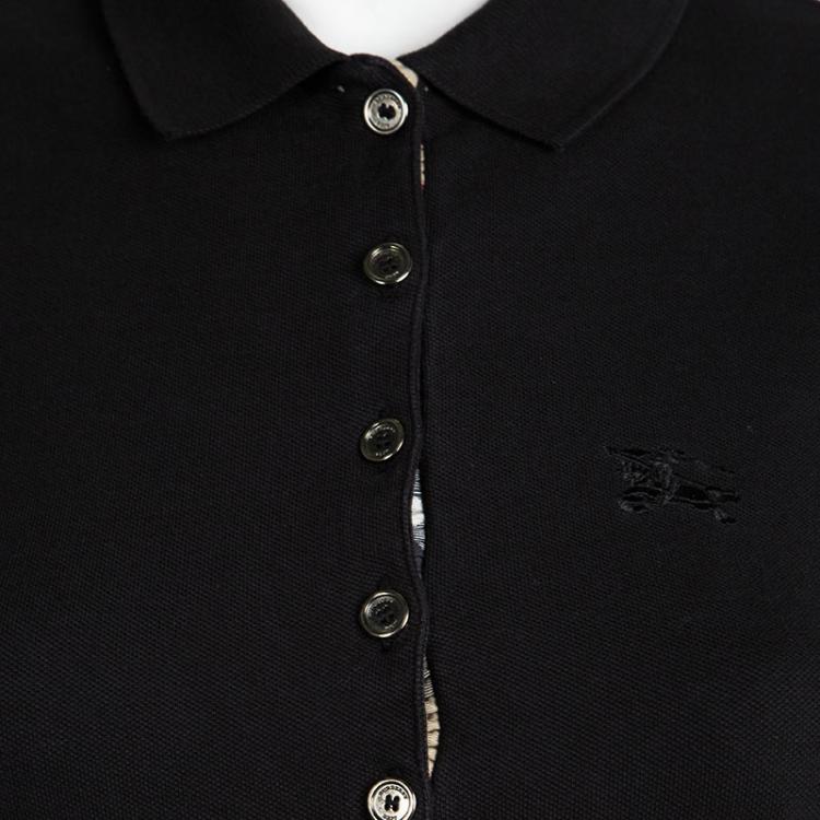 Pre Owned Burberry Brit Black Cotton Polo T-Shirt M
