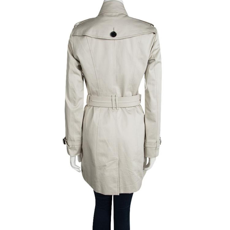 مملوكة مسبقًا Burberry London Beige Double Breasted Belted Trench Coat M