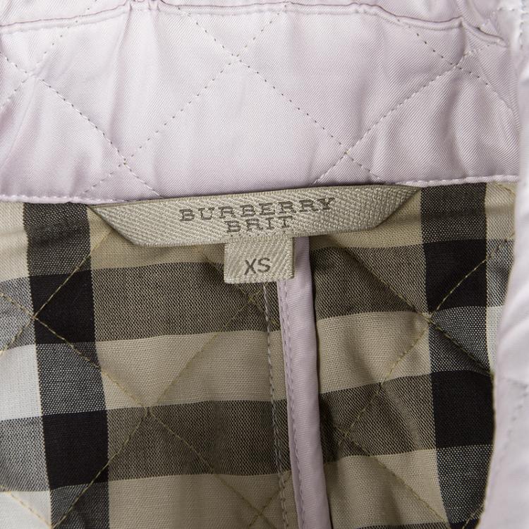 Pre Owned Burberry Light Pink Diamond Quilted Button Front Jacket XS