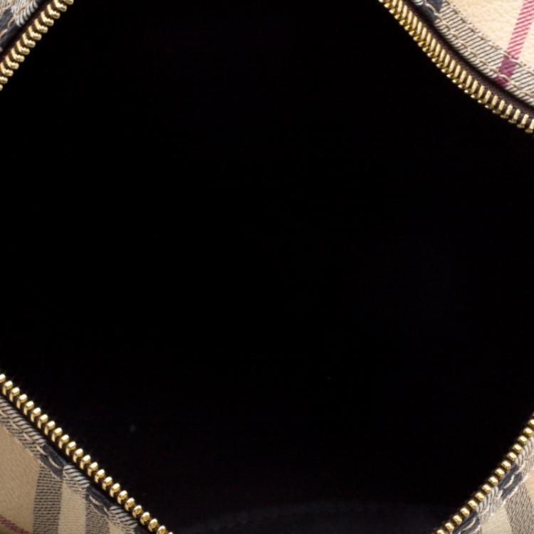 مملوكة مسبقًا Burberry Choco Brown Haymarket Check PVC Chester Bowling Bag