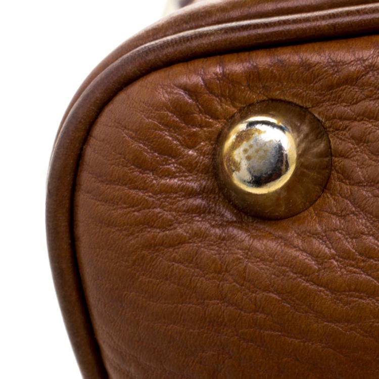 Pre Owned Burberry Brown Quilted House Check Fabric Tote