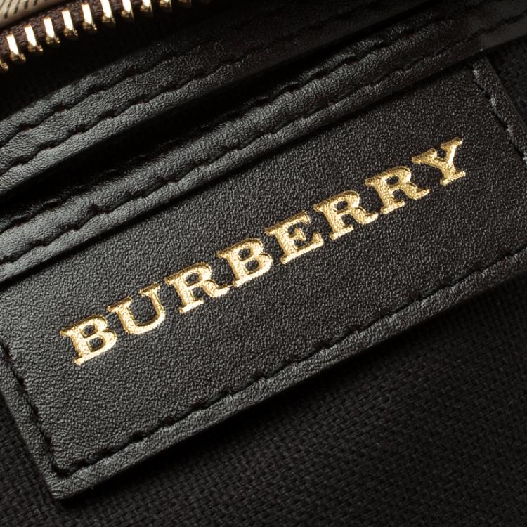 Pre Owned Burberry Brown Haymarket Check PVC Chester Bowling Bag
