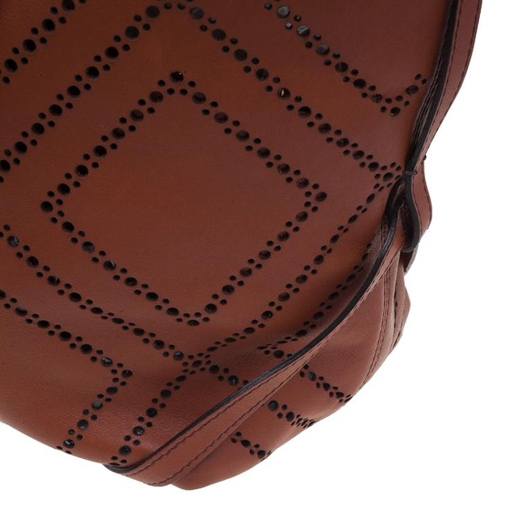 Pre Owned Burberry Brown Leather Dinton Shopper Tote 