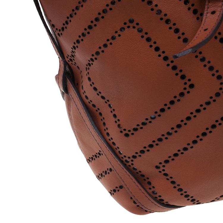 Pre Owned Burberry Brown Leather Dinton Shopper Tote 