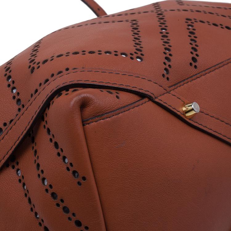 Pre Owned Burberry Brown Leather Dinton Shopper Tote 