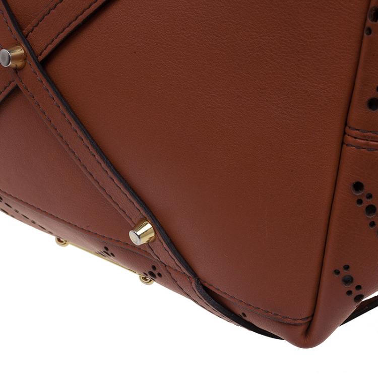 Pre Owned Burberry Brown Leather Dinton Shopper Tote 