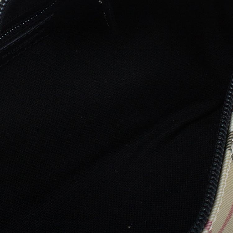 Pre Owned Burberry Beige Canvas Nova Check Barrel Bag
