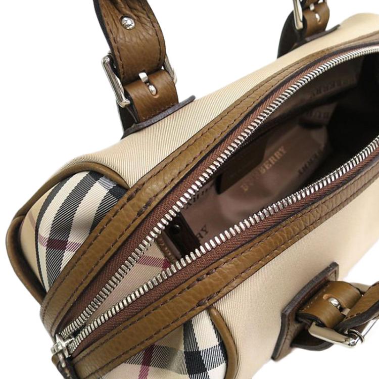 Pre Owned Burberry Supernova Check Coated Canvas and Fabric Orchard Bowling Boston
