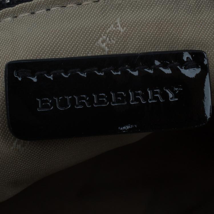 Pre Owned Burberry Black/Beige Nova Check Coated Canvas Foldover Clutch