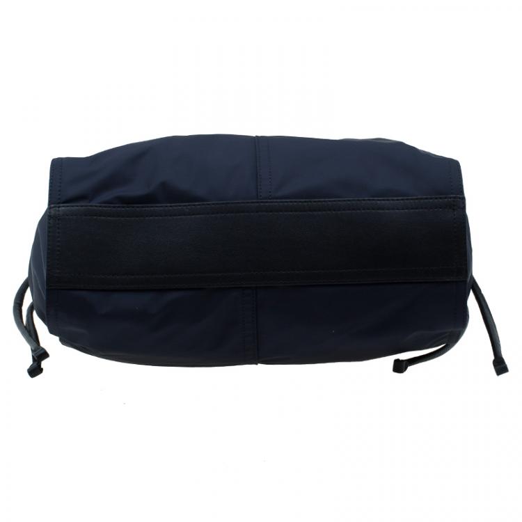 Pre Owned Burberry Navy Blue Nylon Buckleigh Shopper Tote