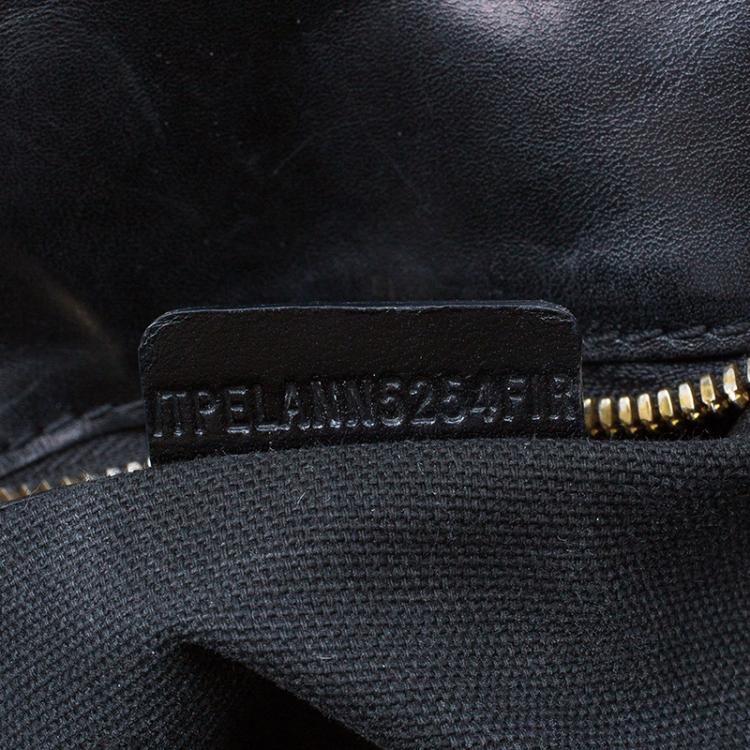 Pre Owned Burberry Black Leather Bridle House Check Canvas Satchel