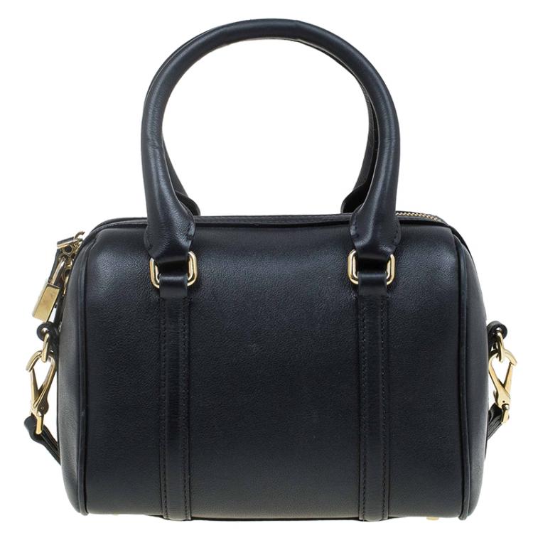 Pre Owned Burberry Black Leather Small Alchester Bowling Bag