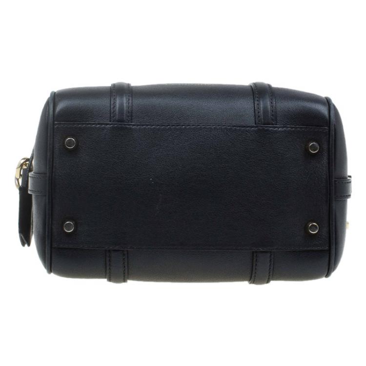 Pre Owned Burberry Black Leather Small Alchester Bowling Bag