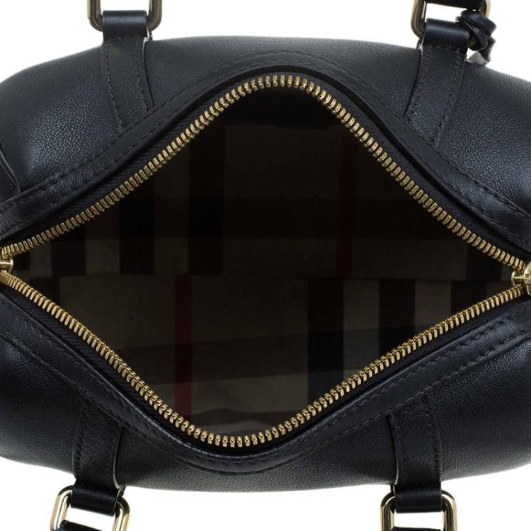 Pre Owned Burberry Black Leather Small Alchester Bowling Bag