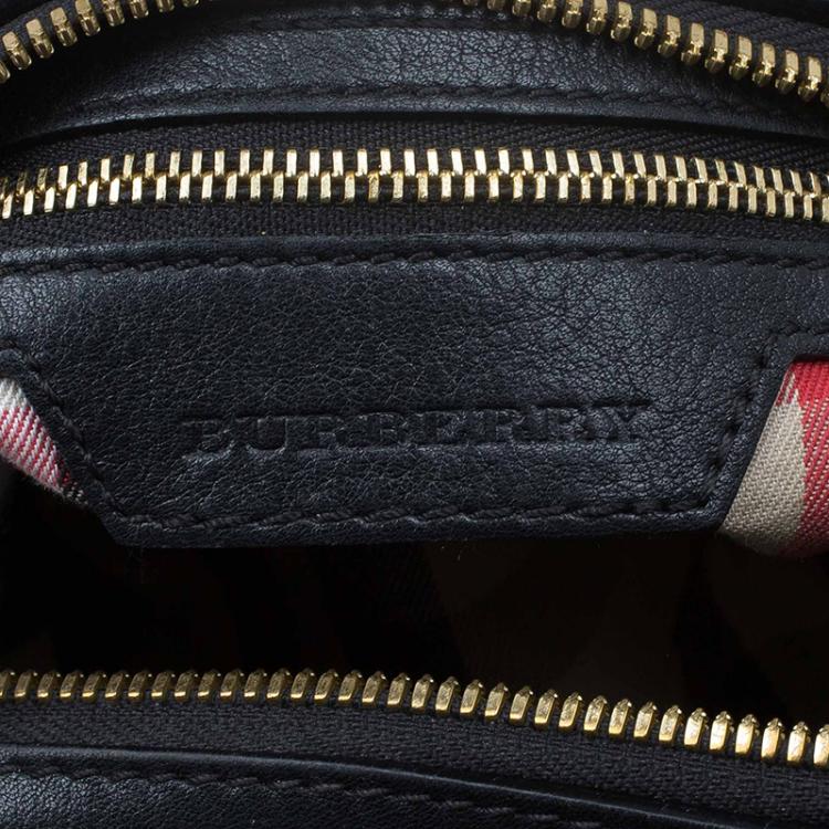 Pre Owned Burberry Black Leather Small Alchester Bowling Bag