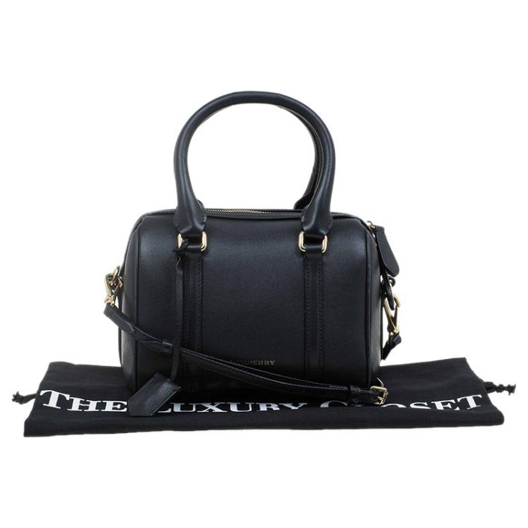 Pre Owned Burberry Black Leather Small Alchester Bowling Bag