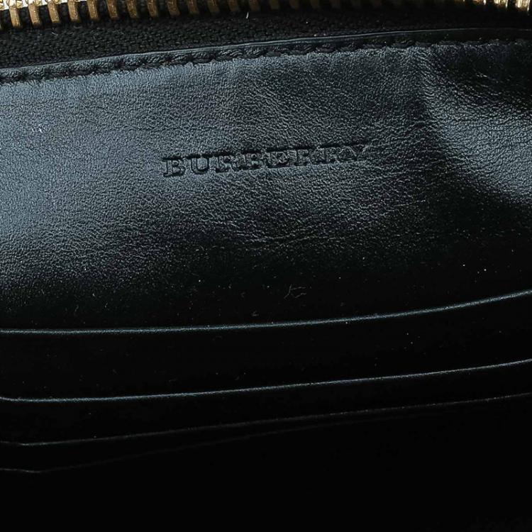 Pre Owned Burberry Black Leather Small Heritage Chichester Clutch Bag