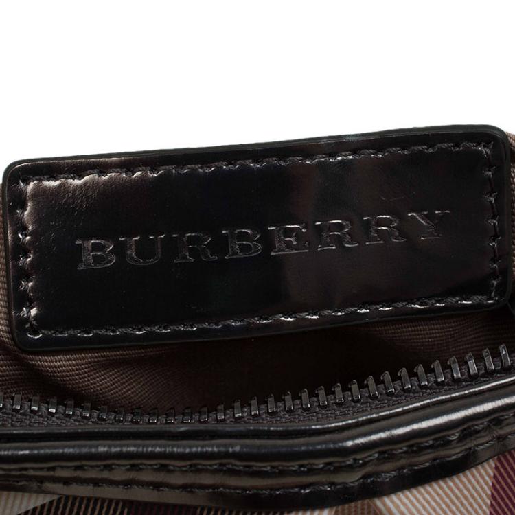 Pre Owned Burberry Beige Super Nova Check Coated Canvas Small Aston Clutch