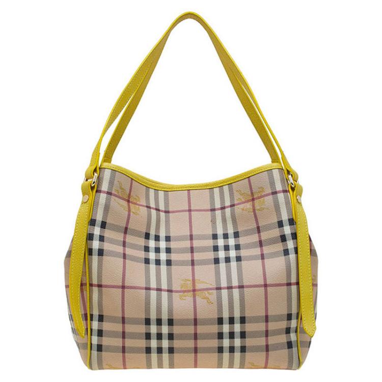 Burberry Beige/Yellow Classic Check Coated Canvas Canterbury Tote Burberry  | The Luxury Closet