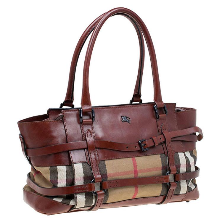burberry brown check satchel