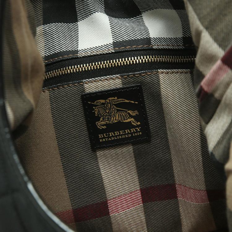 Pre Owned Burberry Black Quilted Nylon Brooke Hobo