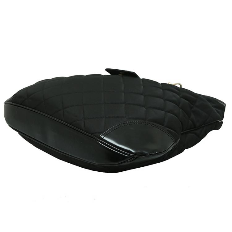 Pre Owned Burberry Black Quilted Nylon Brooke Hobo