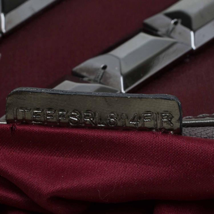 Pre Owned Burberry Burgundy Satin Embellished Clutch