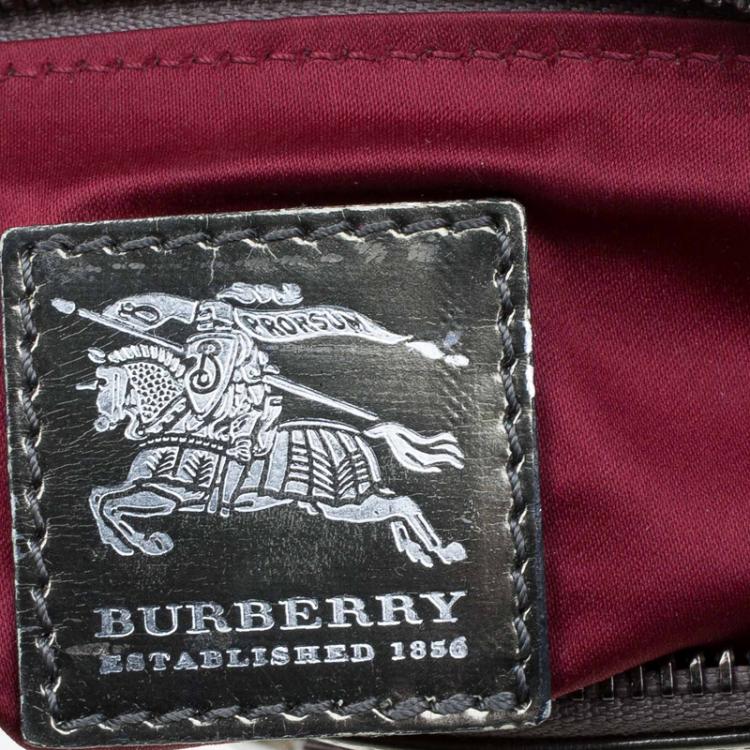 Pre Owned Burberry Burgundy Satin Embellished Clutch