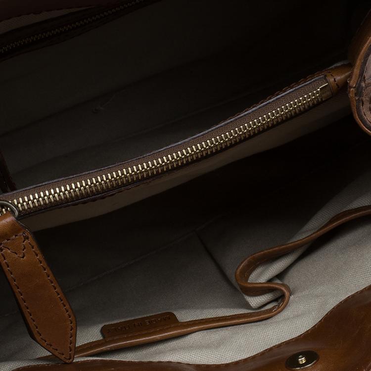 Pre Owned Burberry Brown Canvas and Leather Mega Check Tote