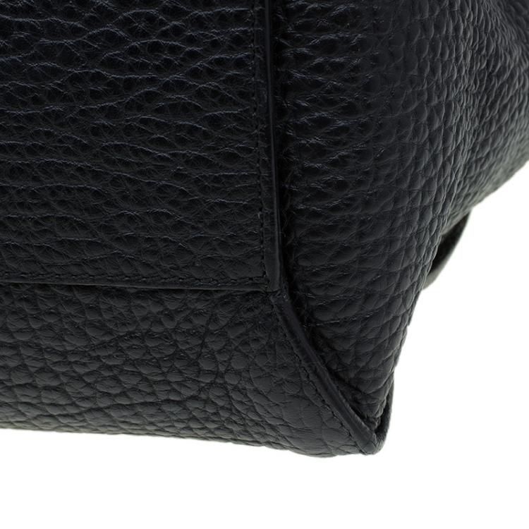Pre Owned Burberry Black Grain Leather Woodbury Tote