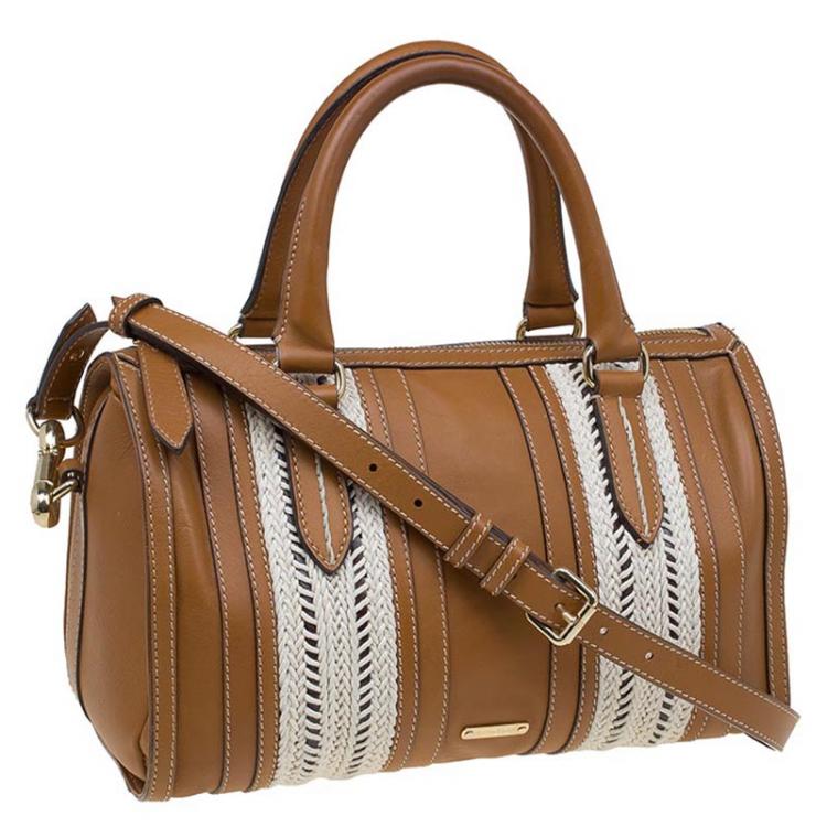 Pre Owned Burberry Brown Leather Rope Alchester Bowling Bag