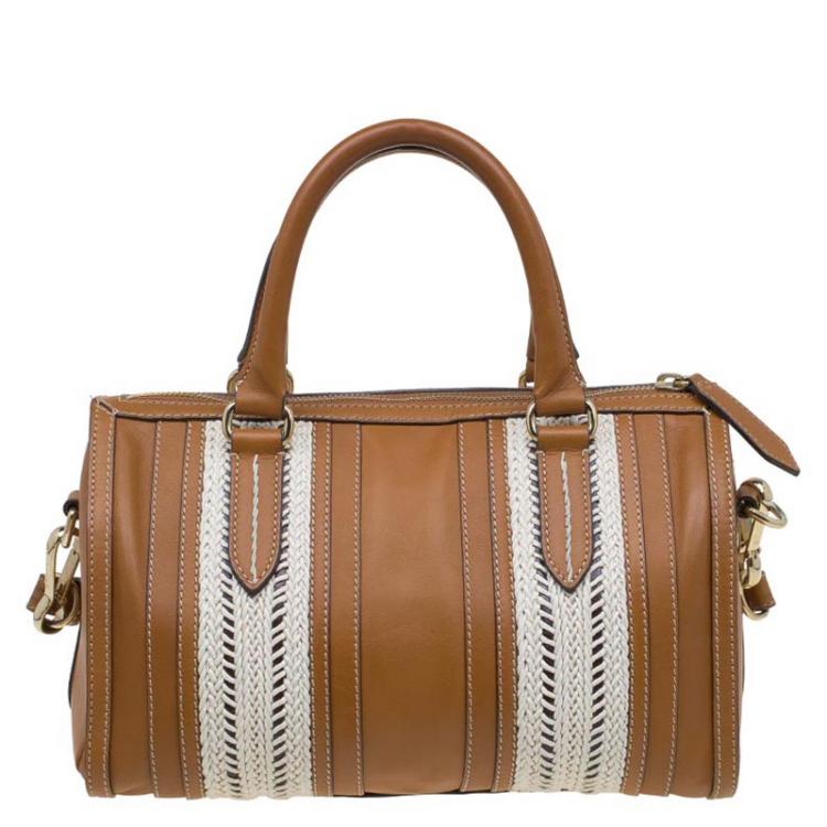Pre Owned Burberry Brown Leather Rope Alchester Bowling Bag