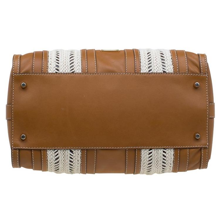 Pre Owned Burberry Brown Leather Rope Alchester Bowling Bag
