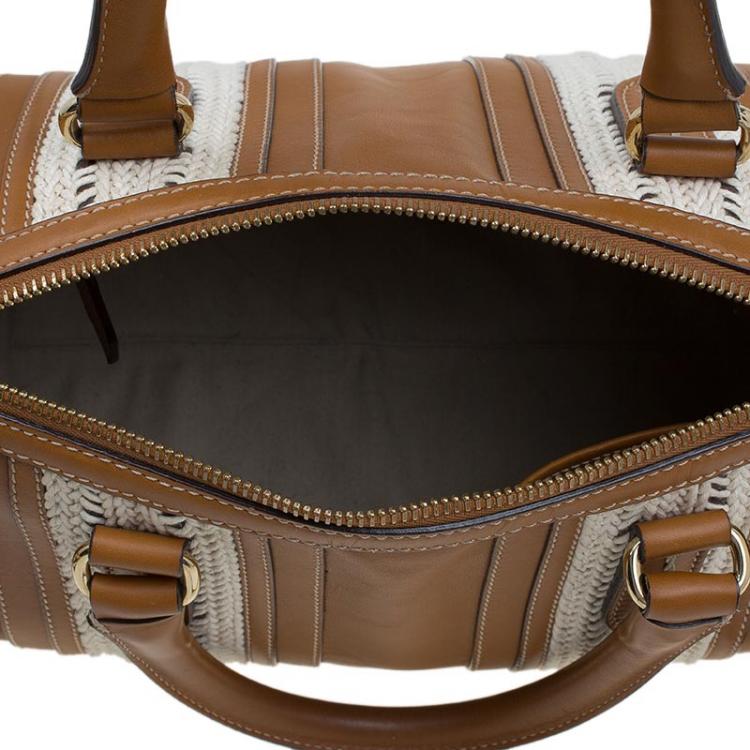 Pre Owned Burberry Brown Leather Rope Alchester Bowling Bag