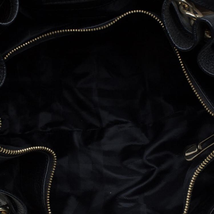 Pre Owned Burberry Black Quilted House Check Margaret Shoulder Bag