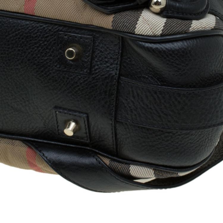 Pre Owned Burberry Black Quilted House Check Margaret Shoulder Bag