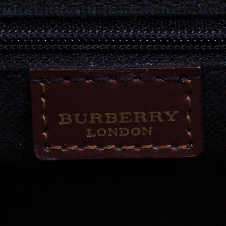 Pre Owned Burberry Beige/Brown Haymarket Check Canvas Shoulder Bag