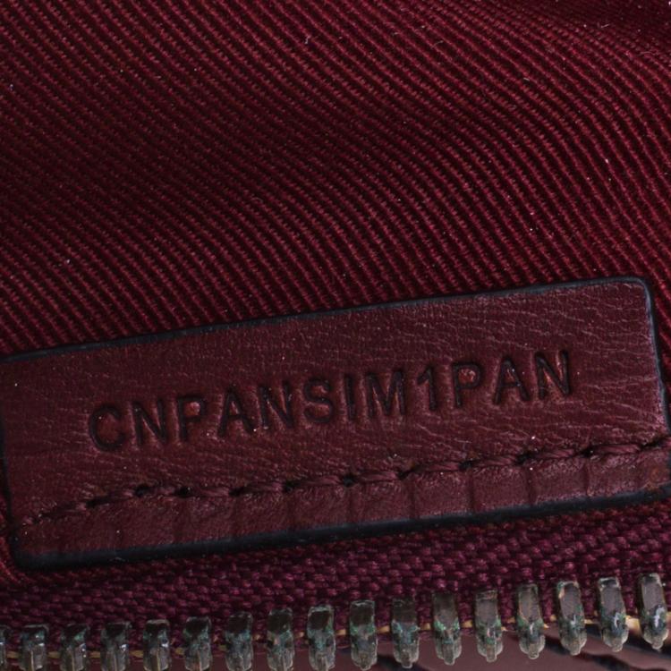 Pre Owned Burberry Burgundy House Check PVC Satchel
