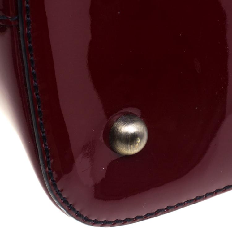Pre Owned Burberry Burgundy House Check PVC Satchel