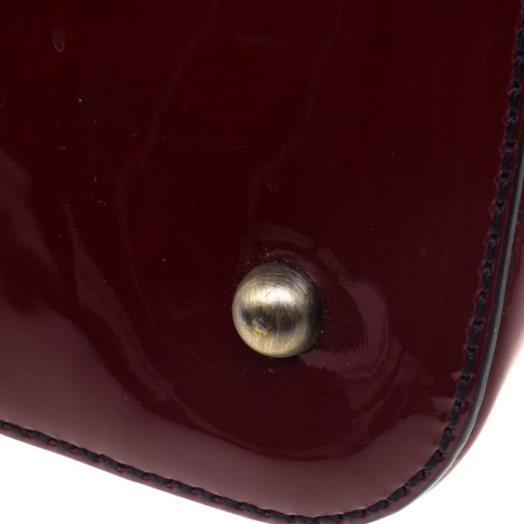 Pre Owned Burberry Burgundy House Check PVC Satchel