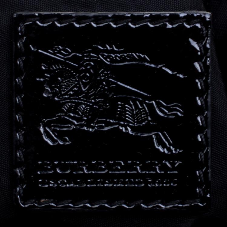 Pre Owned Burberry Black Beat Check Nylon Hobo