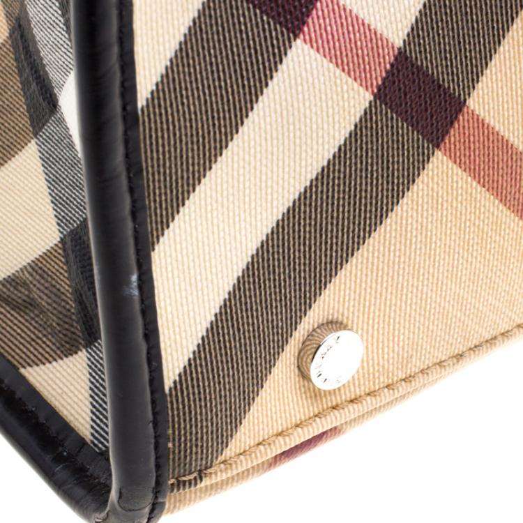 Pre Owned Burberry Black Nova Check PVC Tote