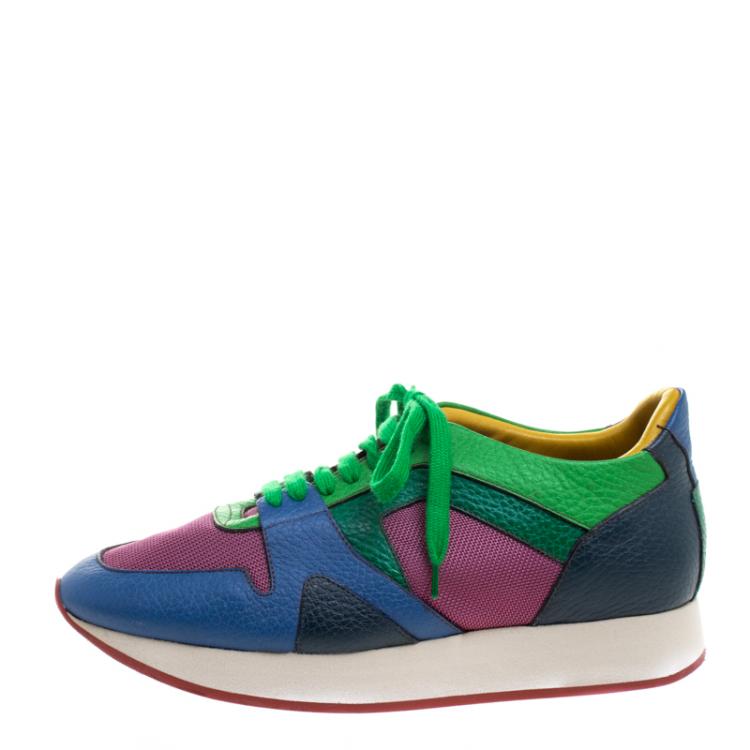 Burberry Prorsum Multi Colorblock Leather and Canvas The Field Sneakers  Size 39 Burberry | TLC